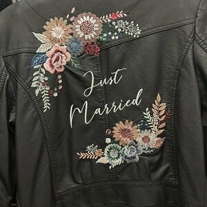 Floral Leather Jacket size small